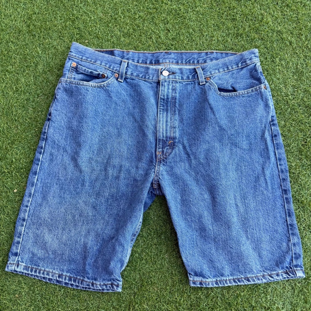 Levis‎ 505 Regular Fit Denim Jean Shorts Mens W40 Blue Waterless Medium Wash